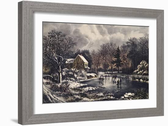 Early Winter-Currier & Ives-Framed Giclee Print