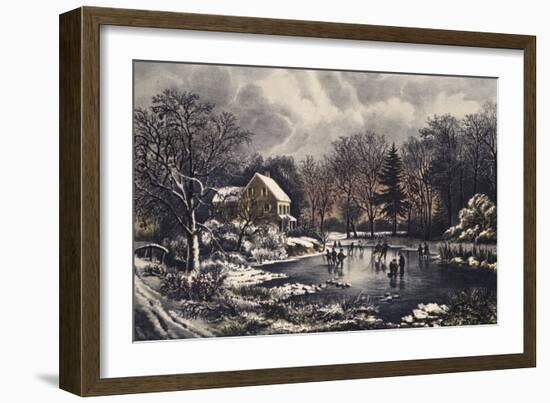 Early Winter-Currier & Ives-Framed Giclee Print