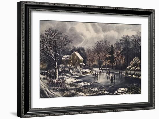 Early Winter-Currier & Ives-Framed Giclee Print