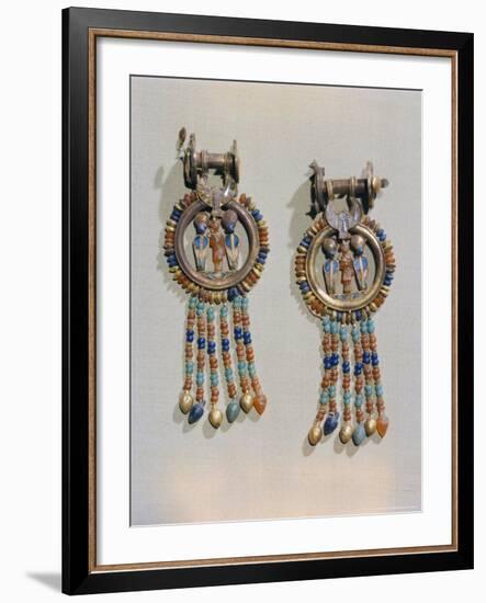 Earrings Which Show the King Flanked by Two Sacred Serpents in Centre of Clip, Thebes, Egypt-Robert Harding-Framed Photographic Print