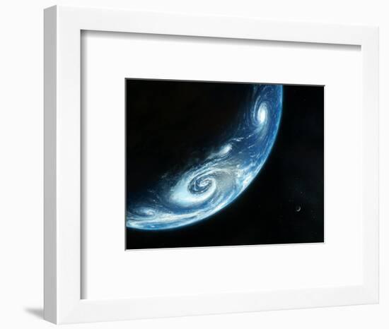 Earth And Moon, Artwork-Richard Bizley-Framed Premium Photographic Print