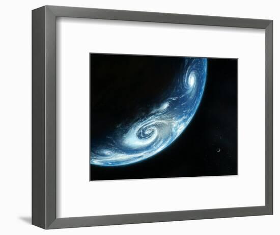 Earth And Moon, Artwork-Richard Bizley-Framed Premium Photographic Print