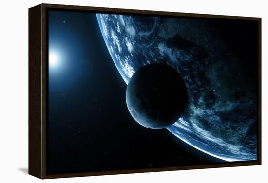 Earth And Moon, Artwork-SCIEPRO-Framed Premier Image Canvas