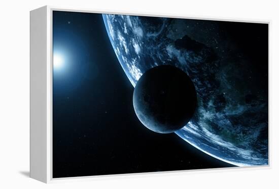 Earth And Moon, Artwork-SCIEPRO-Framed Premier Image Canvas