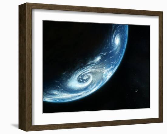 Earth And Moon, Artwork-Richard Bizley-Framed Photographic Print