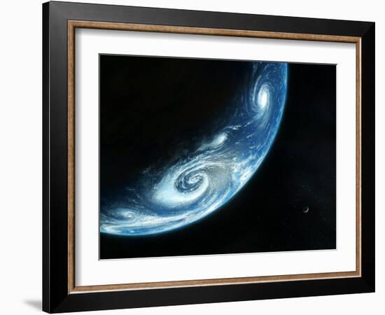 Earth And Moon, Artwork-Richard Bizley-Framed Photographic Print