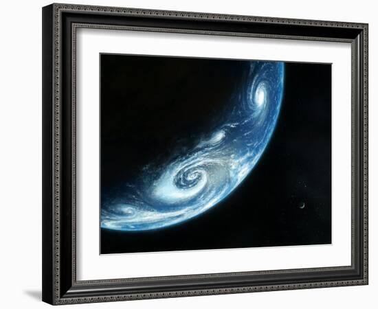 Earth And Moon, Artwork-Richard Bizley-Framed Photographic Print