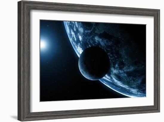 Earth And Moon, Artwork-SCIEPRO-Framed Photographic Print