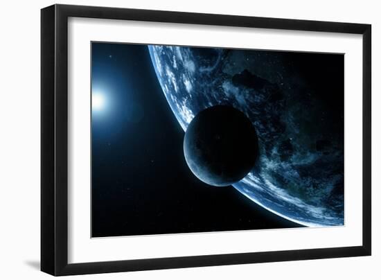 Earth And Moon, Artwork-SCIEPRO-Framed Photographic Print