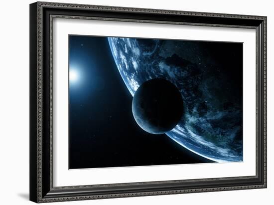 Earth And Moon, Artwork-SCIEPRO-Framed Photographic Print