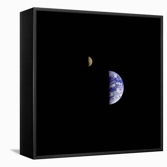 Earth and Moon in a Single Photographic Frame-null-Framed Stretched Canvas