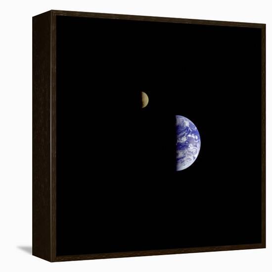Earth and Moon in a Single Photographic Frame-null-Framed Stretched Canvas