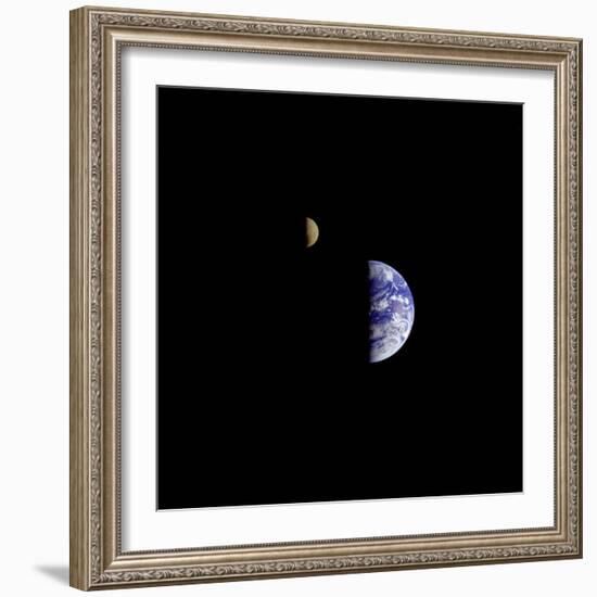 Earth and Moon in a Single Photographic Frame-null-Framed Photo