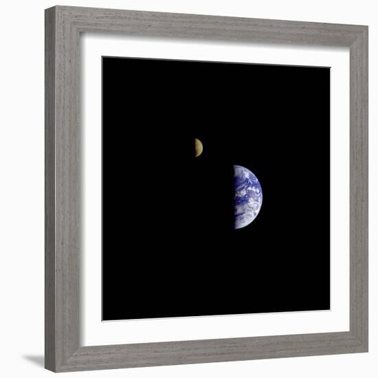 Earth and Moon in a Single Photographic Frame-null-Framed Photo