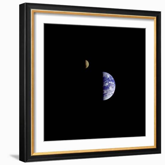 Earth and Moon in a Single Photographic Frame-null-Framed Photo