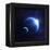 Earth and Moon in Outer Space with Rising Sun and Flying Meteorites-null-Framed Stretched Canvas