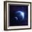 Earth and Moon in Outer Space with Rising Sun and Flying Meteorites-null-Framed Art Print