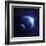 Earth and Moon in Outer Space with Rising Sun and Flying Meteorites-null-Framed Art Print