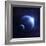 Earth and Moon in Outer Space with Rising Sun and Flying Meteorites-null-Framed Premium Giclee Print