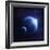 Earth and Moon in Outer Space with Rising Sun and Flying Meteorites-null-Framed Premium Giclee Print