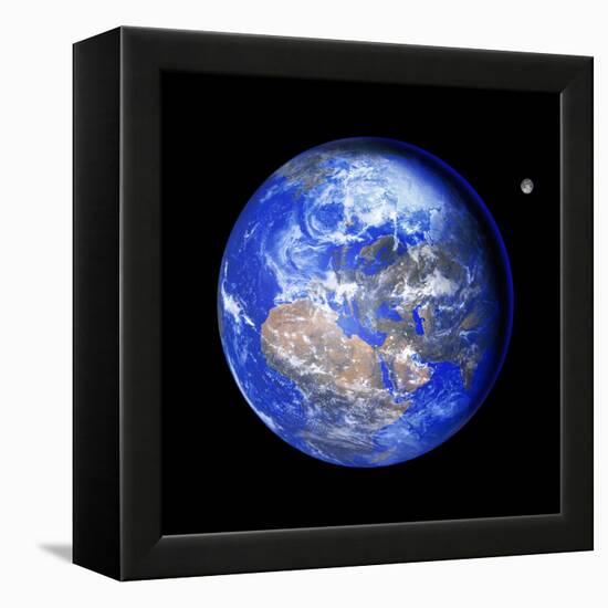 Earth And Moon-Detlev Van Ravenswaay-Framed Premier Image Canvas