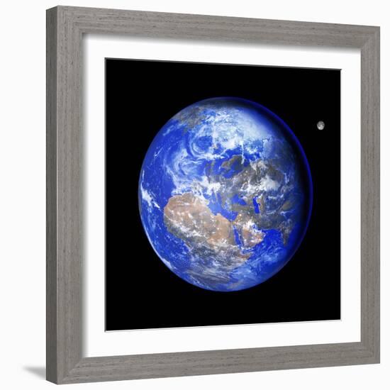 Earth And Moon-Detlev Van Ravenswaay-Framed Premium Photographic Print