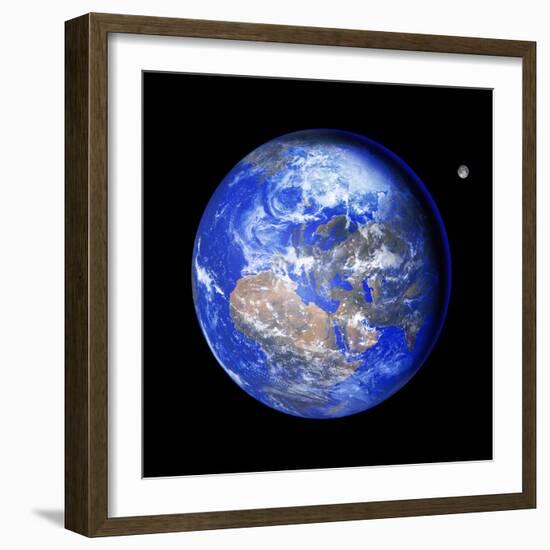 Earth And Moon-Detlev Van Ravenswaay-Framed Premium Photographic Print