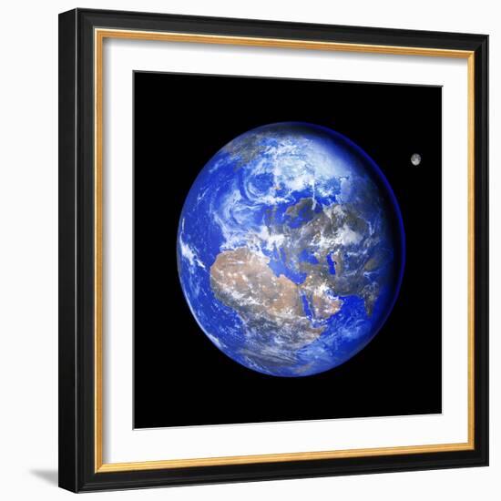 Earth And Moon-Detlev Van Ravenswaay-Framed Premium Photographic Print