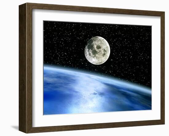 Earth And Moon-Julian Baum-Framed Photographic Print