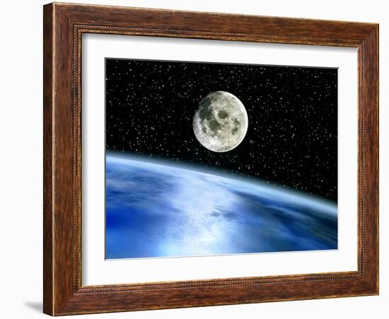 Earth And Moon-Julian Baum-Framed Photographic Print