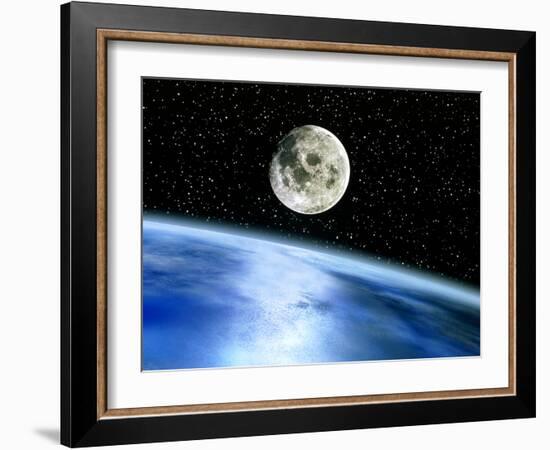 Earth And Moon-Julian Baum-Framed Photographic Print