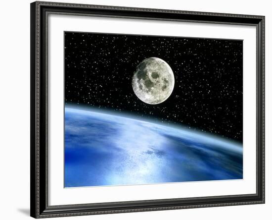 Earth And Moon-Julian Baum-Framed Photographic Print