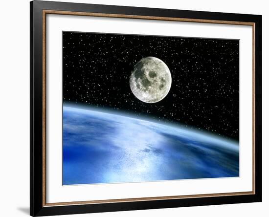 Earth And Moon-Julian Baum-Framed Photographic Print