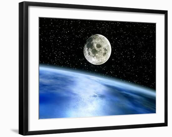 Earth And Moon-Julian Baum-Framed Photographic Print