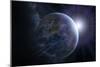 Earth And Sunrise From Space, Artwork-Detlev Van Ravenswaay-Mounted Photographic Print