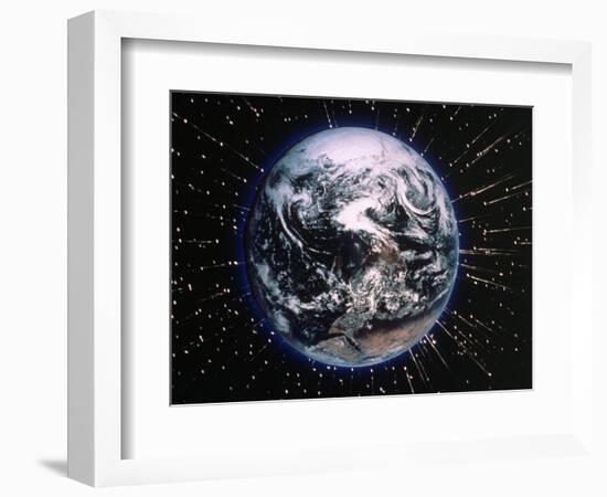 Earth Bombarded by Stars-Chris Rogers-Framed Photographic Print