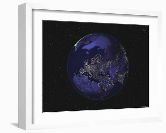 Earth Centered on Europe-Stocktrek Images-Framed Photographic Print