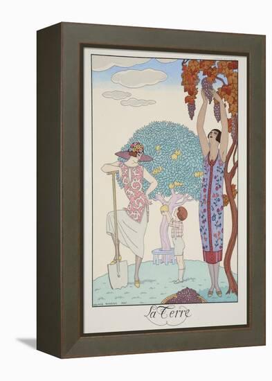 Earth, from 'Falbalas and Fanfreluches, Almanach des Modes Présentes, Passées et Futures', 1925-Georges Barbier-Framed Premier Image Canvas