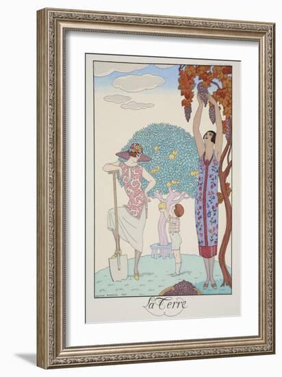 Earth, from 'Falbalas and Fanfreluches, Almanach des Modes Présentes, Passées et Futures', 1925-Georges Barbier-Framed Giclee Print