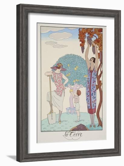 Earth, from 'Falbalas and Fanfreluches, Almanach des Modes Présentes, Passées et Futures', 1925-Georges Barbier-Framed Giclee Print