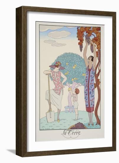 Earth, from 'Falbalas and Fanfreluches, Almanach des Modes Présentes, Passées et Futures', 1925-Georges Barbier-Framed Giclee Print