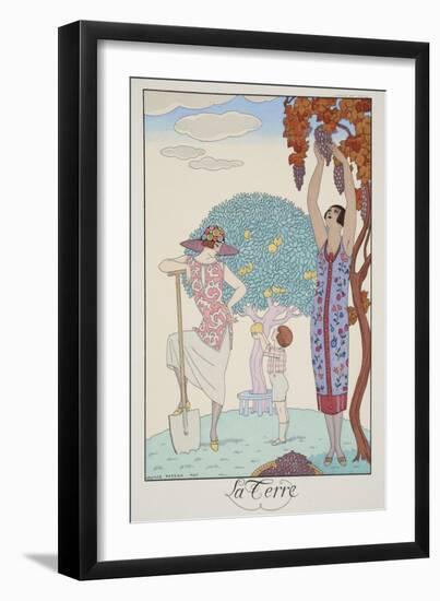 Earth, from 'Falbalas and Fanfreluches, Almanach des Modes Présentes, Passées et Futures', 1925-Georges Barbier-Framed Giclee Print