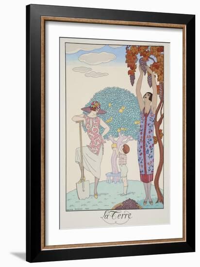 Earth, from 'Falbalas and Fanfreluches, Almanach des Modes Présentes, Passées et Futures', 1925-Georges Barbier-Framed Giclee Print