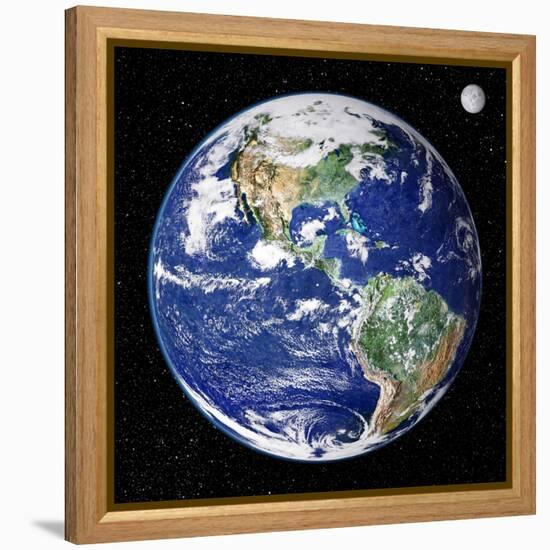 Earth From Space, Satellite Image-null-Framed Premier Image Canvas