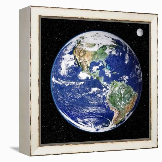 Earth From Space, Satellite Image-null-Framed Premier Image Canvas