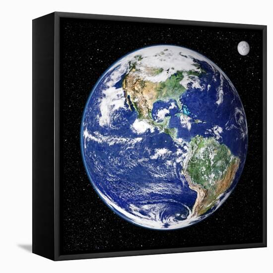 Earth From Space, Satellite Image-null-Framed Premier Image Canvas