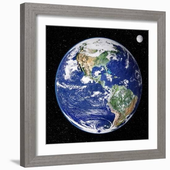 Earth From Space, Satellite Image-null-Framed Premium Photographic Print