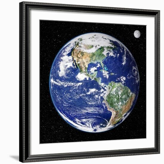 Earth From Space, Satellite Image-null-Framed Giclee Print