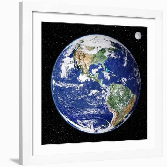 Earth From Space, Satellite Image-null-Framed Giclee Print