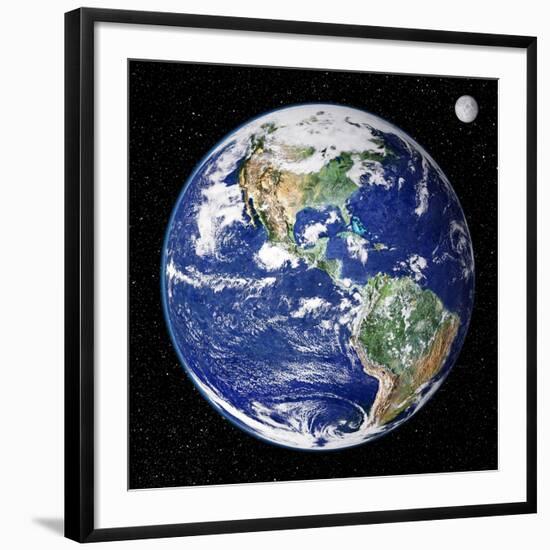 Earth From Space, Satellite Image-null-Framed Giclee Print